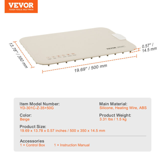 VEVOR Electric Warming Tray Rollable Food Warming Mat w/ Temp Control for Buffet - Image 7