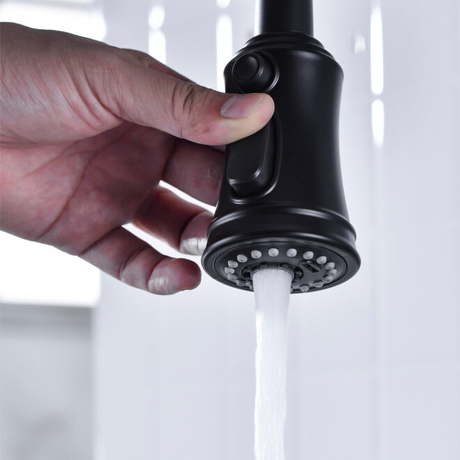 Bridge Kitchen Faucet with Pull-Down Sprayhead in Spot - Image 11