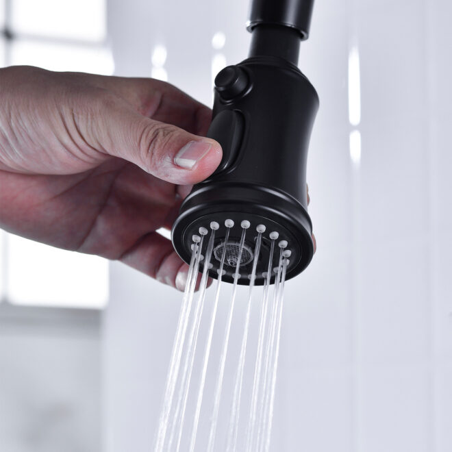 Bridge Kitchen Faucet with Pull-Down Sprayhead in Spot - Image 12