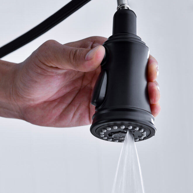 Bridge Kitchen Faucet with Pull-Down Sprayhead in Spot - Image 13