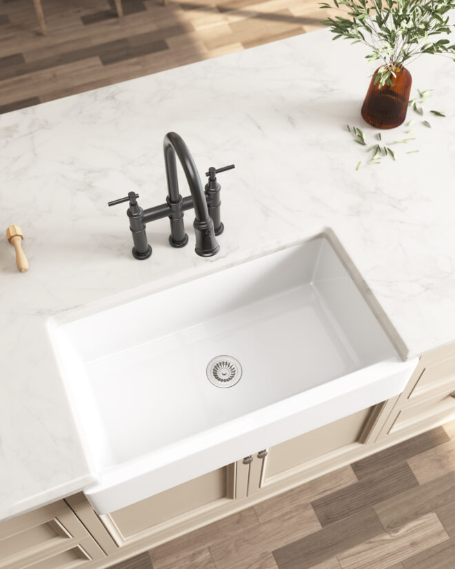 Bridge Kitchen Faucet with Pull-Down Sprayhead in Spot - Image 18