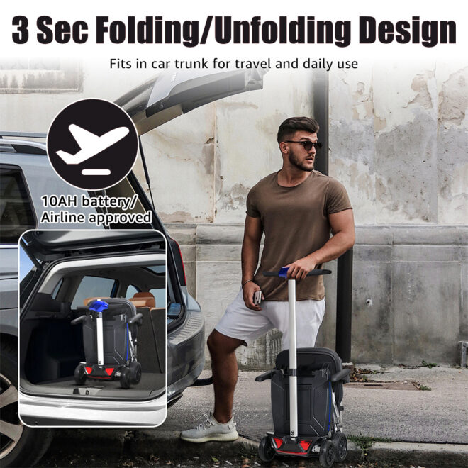 MOBIFREE Powered Lightweight Manual Folding Mobility Scooter M2020 for Adults and Seniors. - Image 4