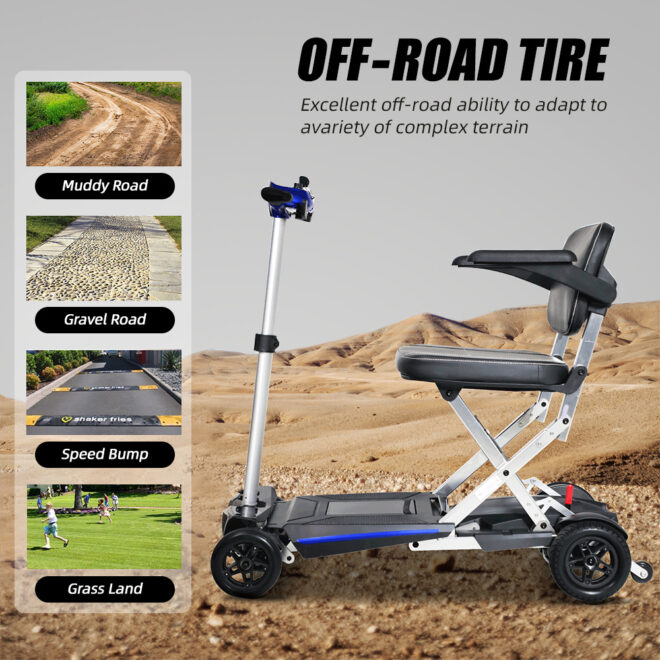 MOBIFREE Powered Lightweight Manual Folding Mobility Scooter M2020 for Adults and Seniors. - Image 6