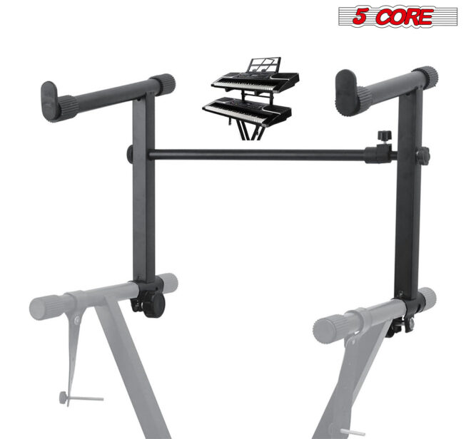 5 Core 2 tier Keyboard Stand Extension Adapter Adjustable Width 2nd Tier X-Style Piano Stands Attachment for 54 - 88 Key Music Keyboards, Z Style & Double Stand Extender KS 2T - Image 7