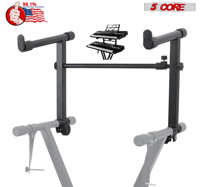 5 Core 2 tier Keyboard Stand Extension Adapter Adjustable Width 2nd Tier X-Style Piano Stands Attachment for 54 - 88 Key Music Keyboards, Z Style & Double Stand Extender KS 2T - Image 8