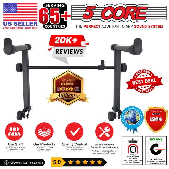 5 Core 2 tier Keyboard Stand Extension Adapter Adjustable Width 2nd Tier X-Style Piano Stands Attachment for 54 - 88 Key Music Keyboards, Z Style & Double Stand Extender KS 2T - Image 9