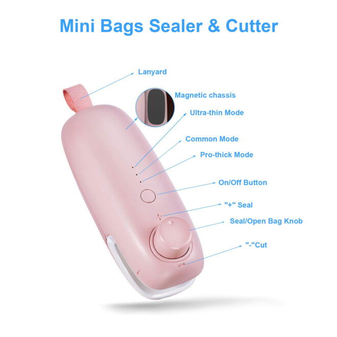 1pc Sealing Machine Mini Heat Sealer, Upgraded USB Charging 2 In 1 Heat Sealer Cutter Rechargeable Bag Resealer, Portable Handheld Heat Vacuum Sealer - Image 12