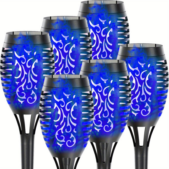 4/8/12pcs/pack Solar Outdoor Lights, 12LED Solar Torch Lights With Flickering Flame For Garden Decor, Mini IP65 Waterproof Landscape Flame Lights For Yard Pathway Patio Pool - Auto On/Off - Image 91