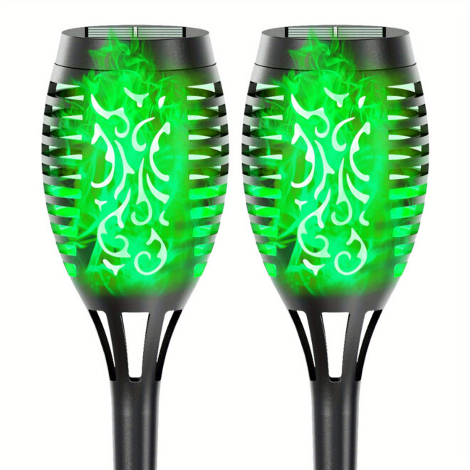 4/8/12pcs/pack Solar Outdoor Lights, 12LED Solar Torch Lights With Flickering Flame For Garden Decor, Mini IP65 Waterproof Landscape Flame Lights For Yard Pathway Patio Pool - Auto On/Off - Image 160