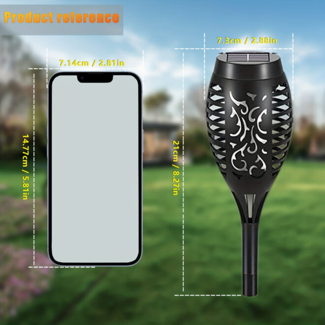 4/8/12pcs/pack Solar Outdoor Lights, 12LED Solar Torch Lights With Flickering Flame For Garden Decor, Mini IP65 Waterproof Landscape Flame Lights For Yard Pathway Patio Pool - Auto On/Off - Image 5
