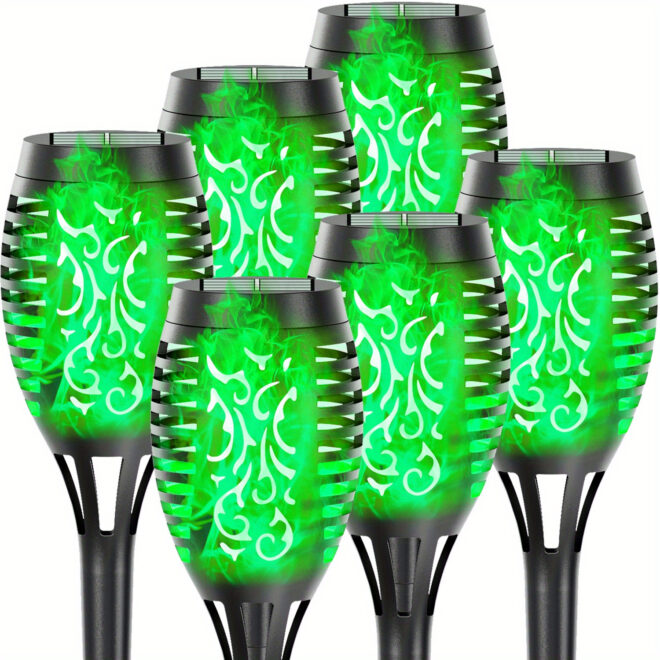 4/8/12pcs/pack Solar Outdoor Lights, 12LED Solar Torch Lights With Flickering Flame For Garden Decor, Mini IP65 Waterproof Landscape Flame Lights For Yard Pathway Patio Pool - Auto On/Off - Image 125