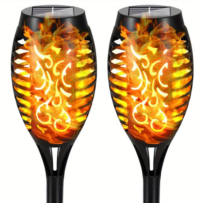 4/8/12pcs/pack Solar Outdoor Lights, 12LED Solar Torch Lights With Flickering Flame For Garden Decor, Mini IP65 Waterproof Landscape Flame Lights For Yard Pathway Patio Pool - Auto On/Off - Image 139