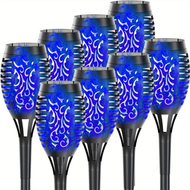 4/8/12pcs/pack Solar Outdoor Lights, 12LED Solar Torch Lights With Flickering Flame For Garden Decor, Mini IP65 Waterproof Landscape Flame Lights For Yard Pathway Patio Pool - Auto On/Off - Image 15