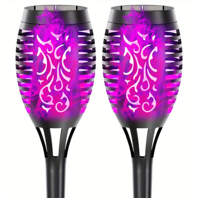 4/8/12pcs/pack Solar Outdoor Lights, 12LED Solar Torch Lights With Flickering Flame For Garden Decor, Mini IP65 Waterproof Landscape Flame Lights For Yard Pathway Patio Pool - Auto On/Off - Image 36