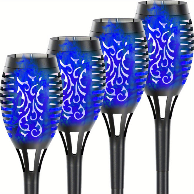 4/8/12pcs/pack Solar Outdoor Lights, 12LED Solar Torch Lights With Flickering Flame For Garden Decor, Mini IP65 Waterproof Landscape Flame Lights For Yard Pathway Patio Pool - Auto On/Off - Image 50