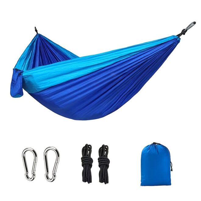 1pc Outdoor Camping Hammock; Portable Nylon Parachute Hammock 106*55in - Image 30