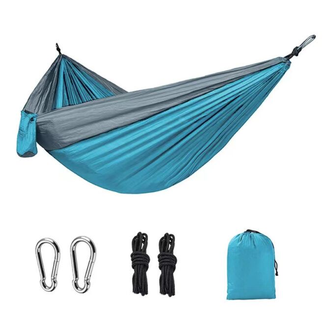 1pc Outdoor Camping Hammock; Portable Nylon Parachute Hammock 106*55in - Image 34