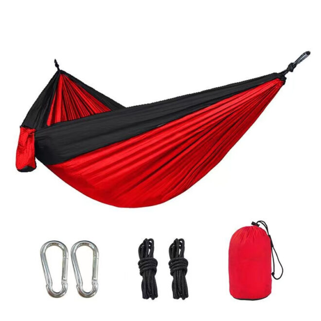 1pc Outdoor Camping Hammock; Portable Nylon Parachute Hammock 106*55in - Image 8