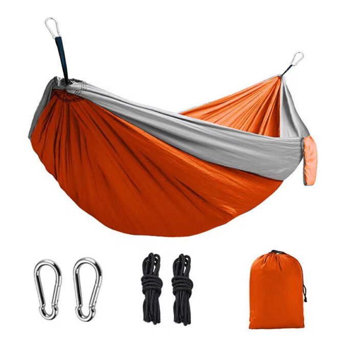 1pc Outdoor Camping Hammock; Portable Nylon Parachute Hammock 106*55in - Image 15