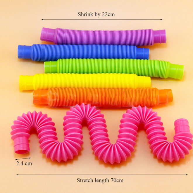 1pc Fidget Toys Creative Magical Toy Colorful Circle Funny Toys Folding Plastic Pop Tube Coil Children'S Development Educational - Image 7