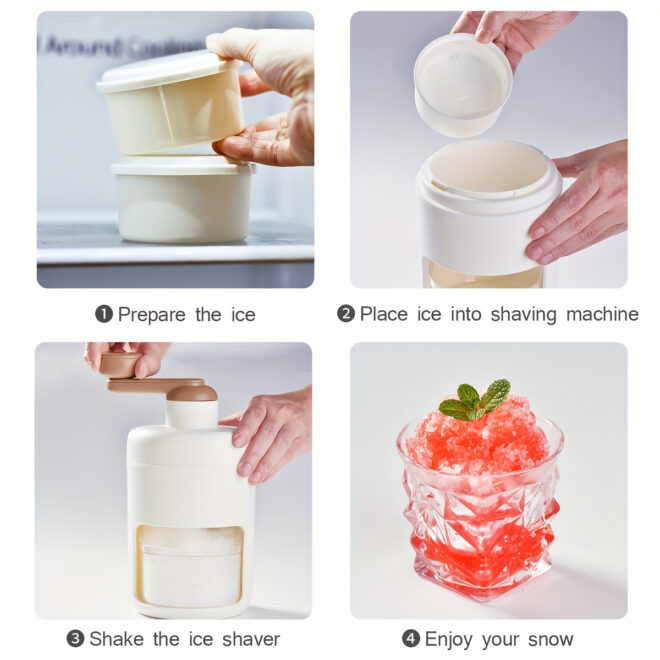 1pc Shaved Ice Machine Snow Cone Machine; Portable Ice Crusher And Shaved Ice Machine With Ice Cube Trays; BPA Free - Image 6