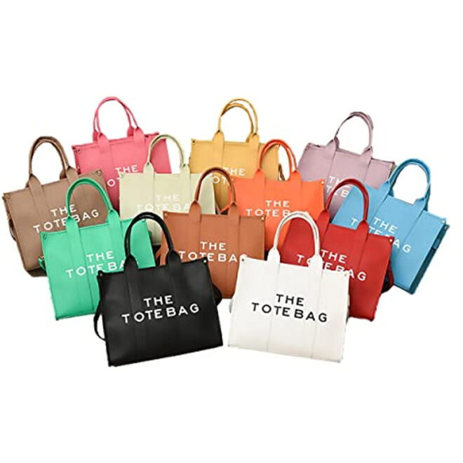 Roecytu PU Tote Bag for Women Simple Large-capacity Tote Bag Crossbody Tote Bag Messenger bag Handbag Zipper Fashion Tote Bag - Image 17
