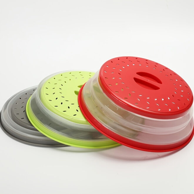 1pc Collapsible Microwave Splatter Cover For Food; Multifunctional Silicone Folding Fresh-keeping Cover; Oil-proof Splash-proof Cover - Image 18