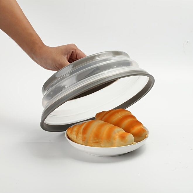 1pc Collapsible Microwave Splatter Cover For Food; Multifunctional Silicone Folding Fresh-keeping Cover; Oil-proof Splash-proof Cover - Image 19