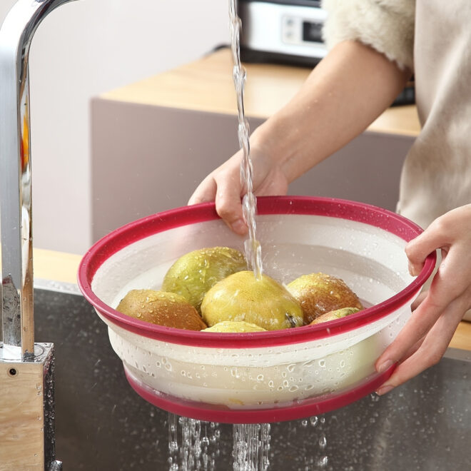 1pc Kitchen Foldable Microwave Food Cover; Fresh-Keeping Reusable Proof Clear Refrigerator Preservation Lid - Image 3
