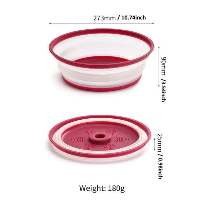 1pc Kitchen Foldable Microwave Food Cover; Fresh-Keeping Reusable Proof Clear Refrigerator Preservation Lid - Image 7