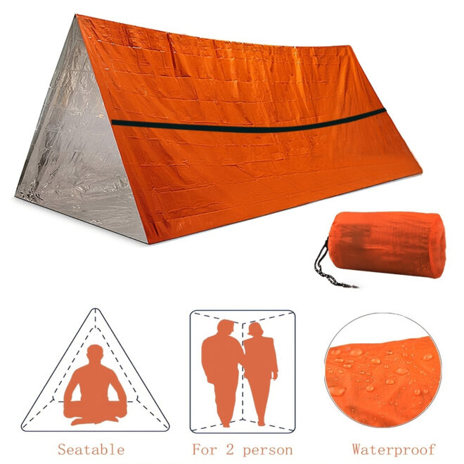 Outdoor Waterproof Emergency Tube Tent Shelter Survival Tent For Two People - Image 2