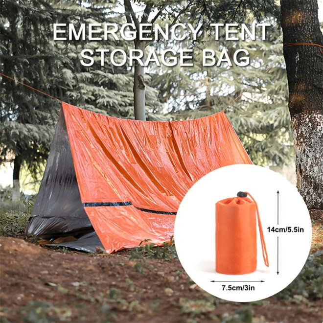 Outdoor Waterproof Emergency Tube Tent Shelter Survival Tent For Two People - Image 3