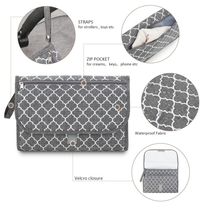 Baby changing diaper pad mother and baby travel portable waterproof diaper pad multifunctional wet wipes bag mommy bag accessories - Image 8