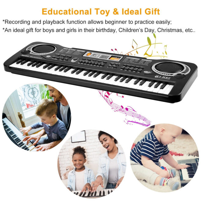 61 Keys Digital Music Electronic Keyboard Electric Piano Musical Instrument Kids Learning Keyboard - Image 7