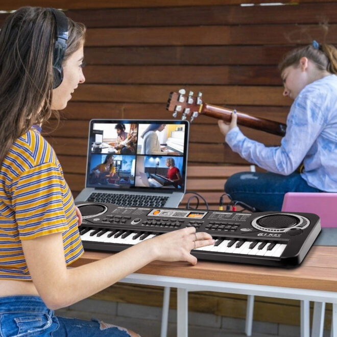 61 Keys Digital Music Electronic Keyboard Electric Piano Musical Instrument Kids Learning Keyboard - Image 9