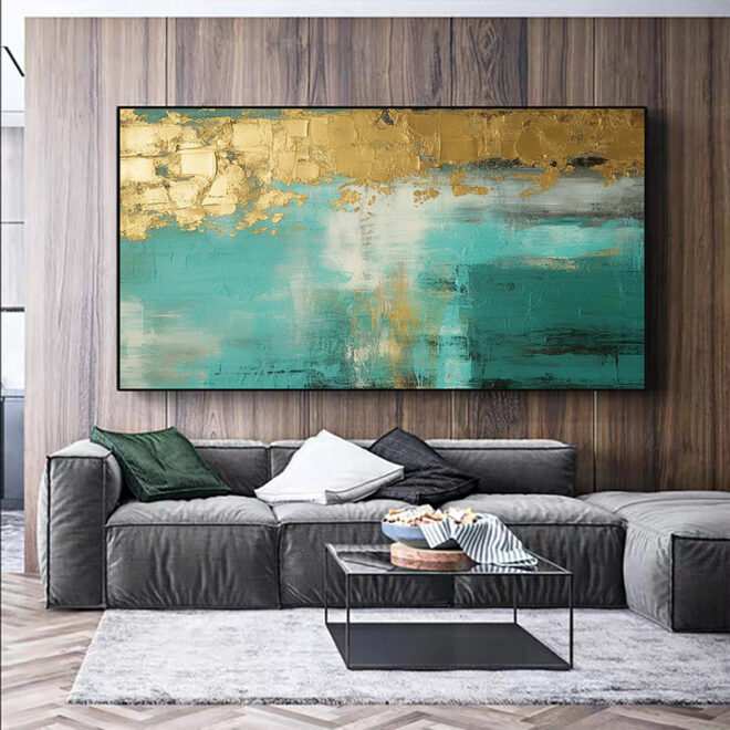 Handmade Oil Painting Large Original Gold Oil Painting on Canvas Abstract Gold Art Painting Bedroom Wall Decor Modern Textured Wall Art Decorative Painting - Image 17