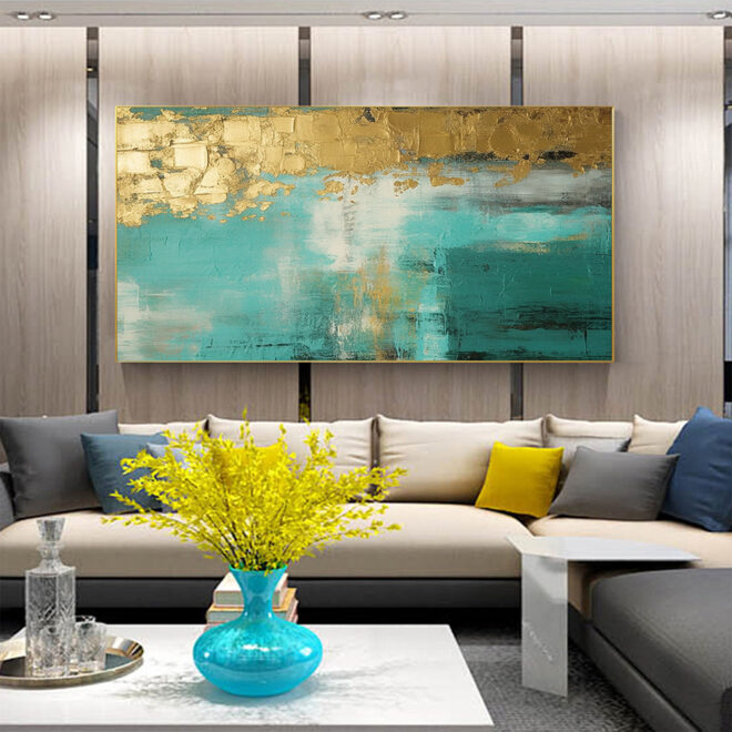 Handmade Oil Painting Large Original Gold Oil Painting on Canvas Abstract Gold Art Painting Bedroom Wall Decor Modern Textured Wall Art Decorative Painting - Image 19