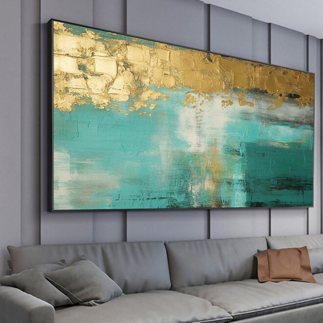 Handmade Oil Painting Large Original Gold Oil Painting on Canvas Abstract Gold Art Painting Bedroom Wall Decor Modern Textured Wall Art Decorative Painting - Image 20