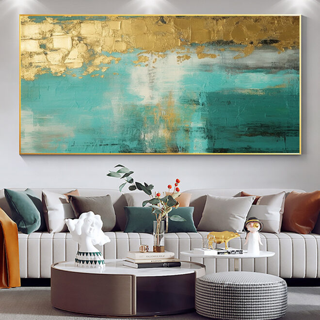 Handmade Oil Painting Large Original Gold Oil Painting on Canvas Abstract Gold Art Painting Bedroom Wall Decor Modern Textured Wall Art Decorative Painting - Image 16