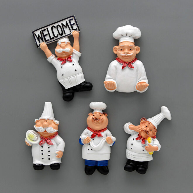 6pcs, 3D Cartoon Chef Refrigerator Magnets - Image 2