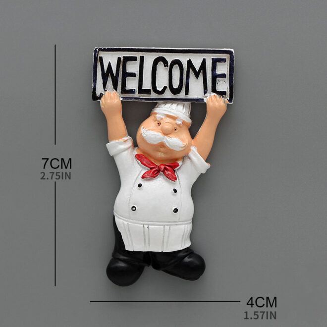 6pcs, 3D Cartoon Chef Refrigerator Magnets - Image 3