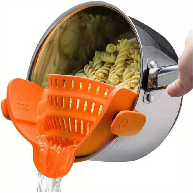 1pc Silicone Pot Strainer And Pasta Strainer, Adjustable Silicone Clip On Strainer For Pots, Pans, And Bowls, Kitchen Gadgets - Image 8
