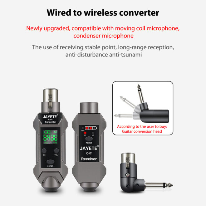 Microphone Wireless Transmitter Receiver Universal Wired to Wireless Converter for Recorders Speakers Power Amplifiers - Image 2