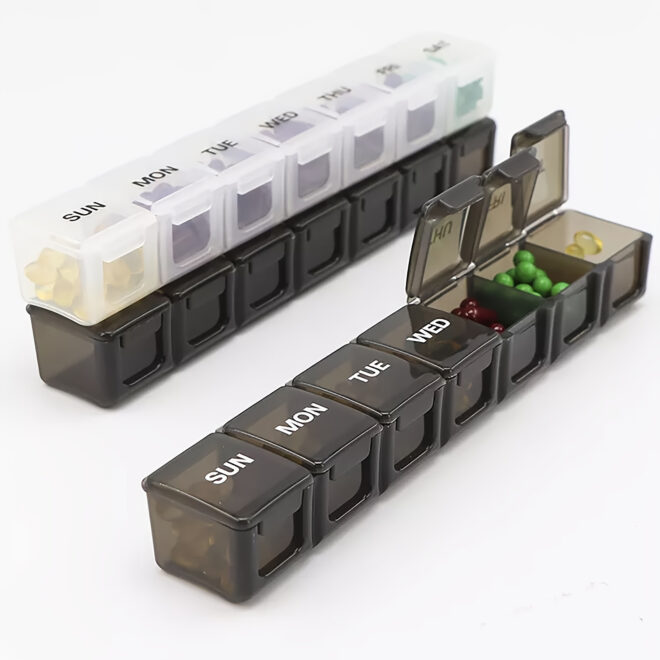 Pill Box; 7 Days Compartment Box; Smart Pill Dispenser; Plastic Weekly Pill Container; 7 Day Jumbo Pill Boxes - Image 8
