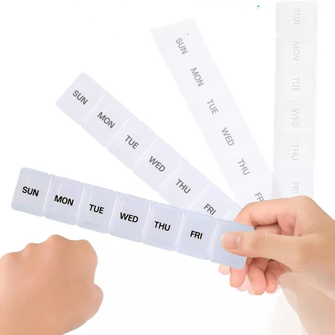 Pill Box; 7 Days Compartment Box; Smart Pill Dispenser; Plastic Weekly Pill Container; 7 Day Jumbo Pill Boxes - Image 11