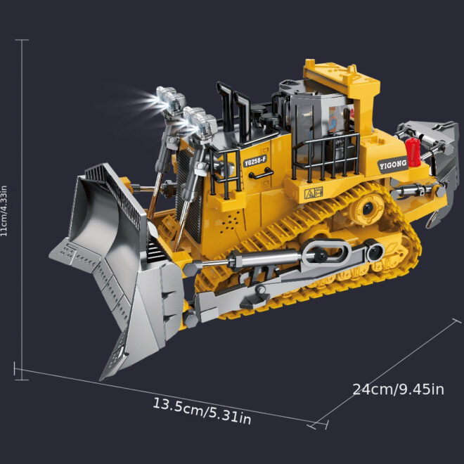 2.4G Remote Control; High Tech 11 Channels RC Excavator Dump Trucks Bulldozer Alloy Plastic Engineering Vehicle Electronic Toys For Boy Gifts - Image 2