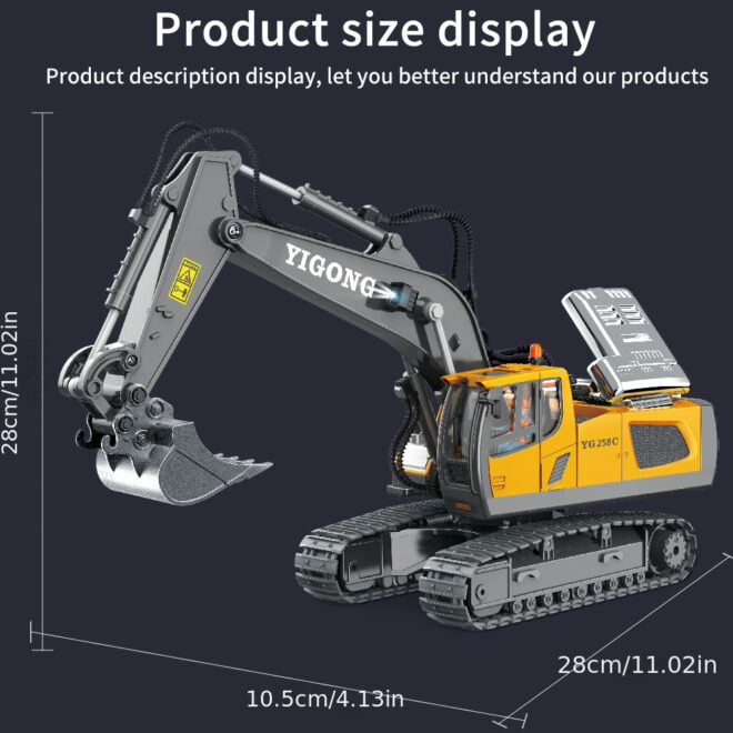 2.4G Remote Control; High Tech 11 Channels RC Excavator Dump Trucks Bulldozer Alloy Plastic Engineering Vehicle Electronic Toys For Boy Gifts - Image 13