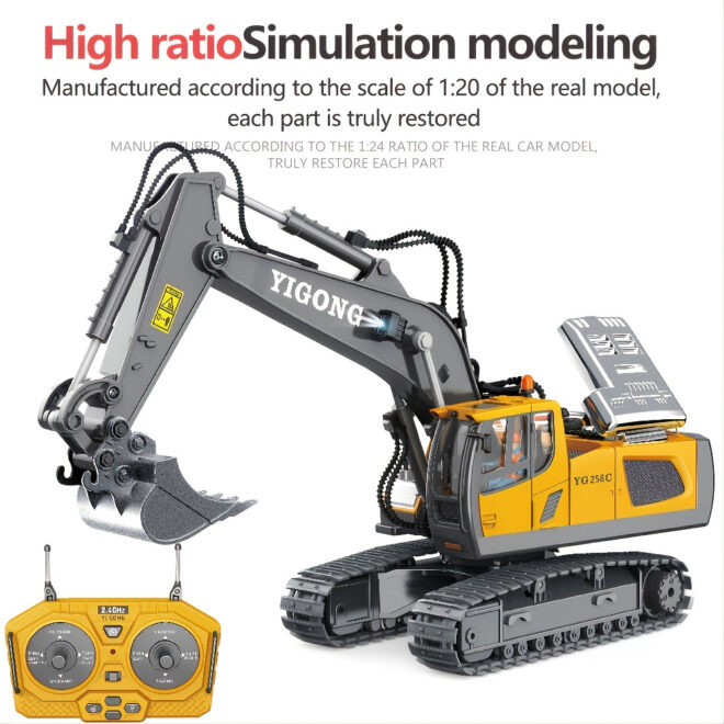2.4G Remote Control; High Tech 11 Channels RC Excavator Dump Trucks Bulldozer Alloy Plastic Engineering Vehicle Electronic Toys For Boy Gifts - Image 15