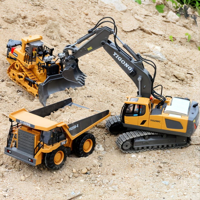 2.4G Remote Control; High Tech 11 Channels RC Excavator Dump Trucks Bulldozer Alloy Plastic Engineering Vehicle Electronic Toys For Boy Gifts - Image 17