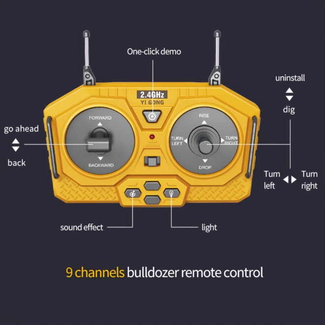 2.4G Remote Control; High Tech 11 Channels RC Excavator Dump Trucks Bulldozer Alloy Plastic Engineering Vehicle Electronic Toys For Boy Gifts - Image 18